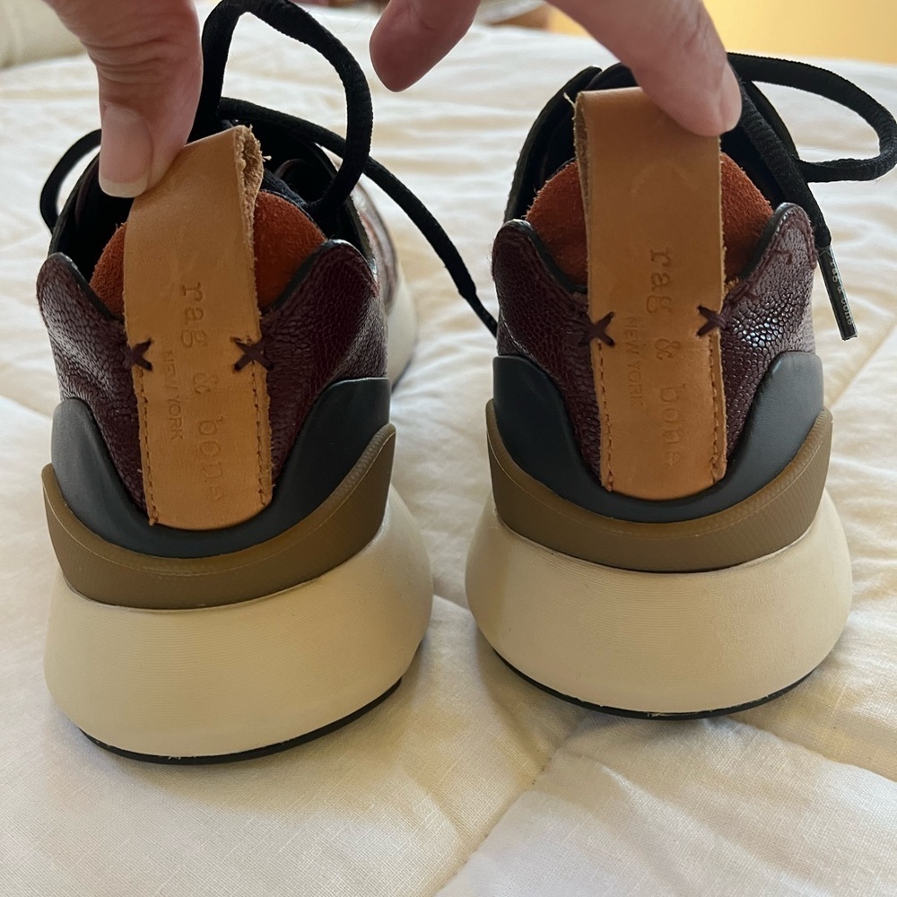 Rag and Bone Manston Burgundy Leather Jogger Running Athleisure shoe sz … - Picture 9 of 14